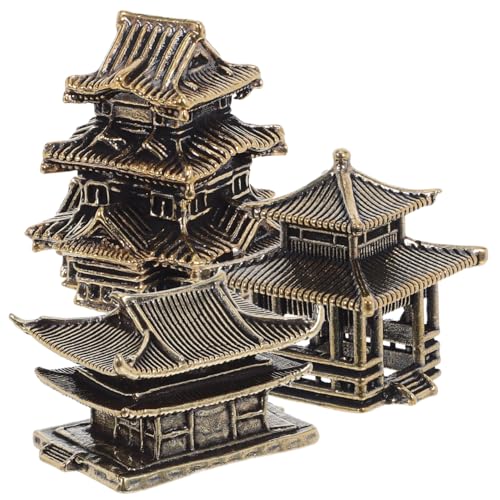 Amosfun 3pcs Pagoda Sculpture Vintage Miniature Lanterns for Zen Garden Indoor Decor and Micro Landscape Enhancements and Versatile Ornament for Aquariums and Bookshelves