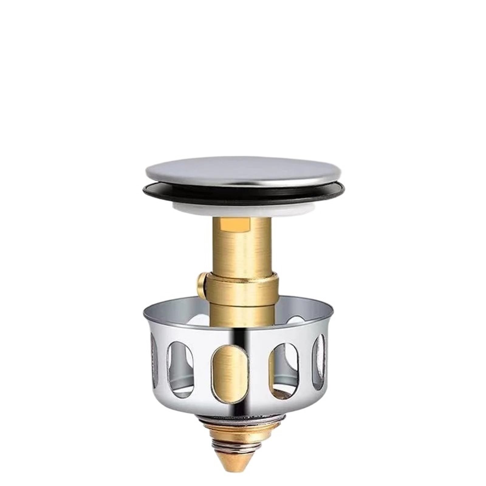 3pcs Basin Drains Universal Metal Filter Valve Pop-up Drainer Waste Stopper Bathtub Strainer Plug Hair Catchers Bathroom Accessories For Bathroom