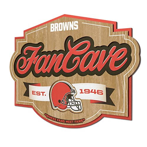 Image of YouTheFan NFL Cleveland Browns FanCave Wall Art | Ready-To-Hang, 3D Multi-Layered Construction, Floating Wall Mount Design, Great Fan Gift, Officially Licensed Artwork