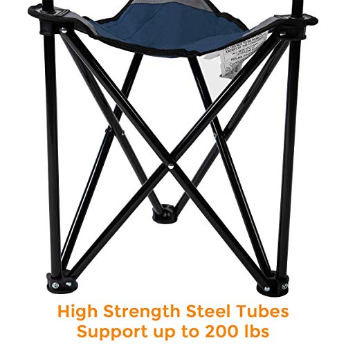 Pacific Pass Folding Tripod Chair Lightweight Portable Camping Chair Easy Carried Sports Camp Chair with Carry Bag for Camping, Fishing, Hiking, Outdoor, Hunting