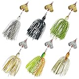Photo Gallery 6 pezzi buzzbait spinnerbait jigs lure per bass fishing, esche da pesca per spinnerbait con cucchiaio in metallo duro per pesca al luccio Photo Gallery 6 pezzi buzzbait spinnerbait jigs lure per bass fishing, esche da pesca per spinnerbait con cucchiaio in metallo duro per pesca al luccio