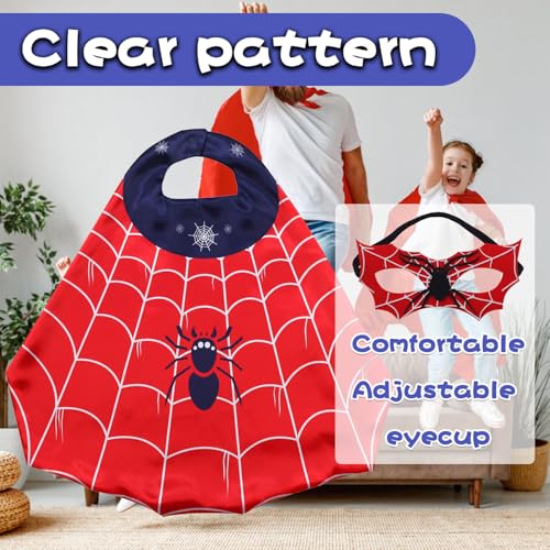 Dtougift PF-W Superhero Capes With Mask For Kids Toys For 3-10 Year Boys Costumes Halloween Christmas Cosplay Dress Up Birthday Gifts thumb #4