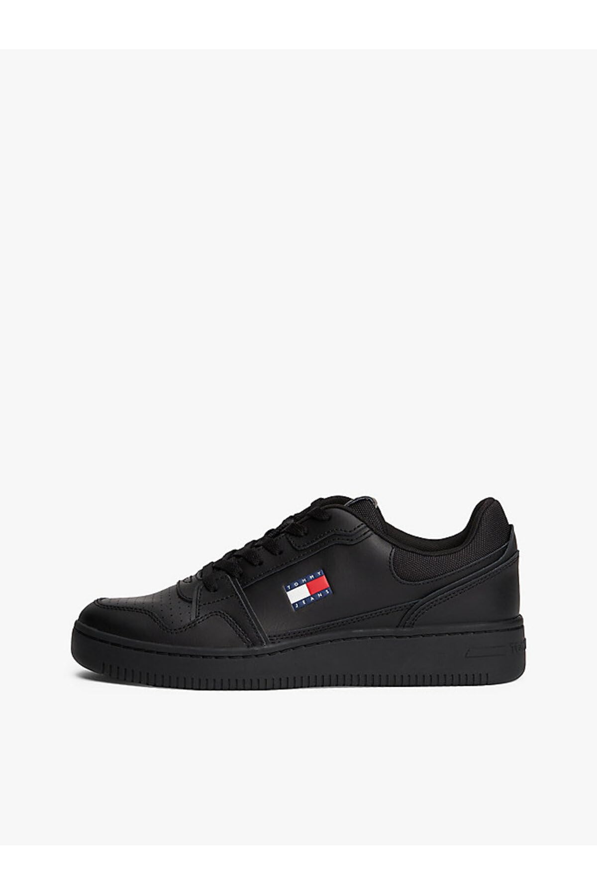 Tommy Jeans Uomo Sneakers con Suola Preformata Tjm Retro Basket Profilo Basso, Nero (Black), 44