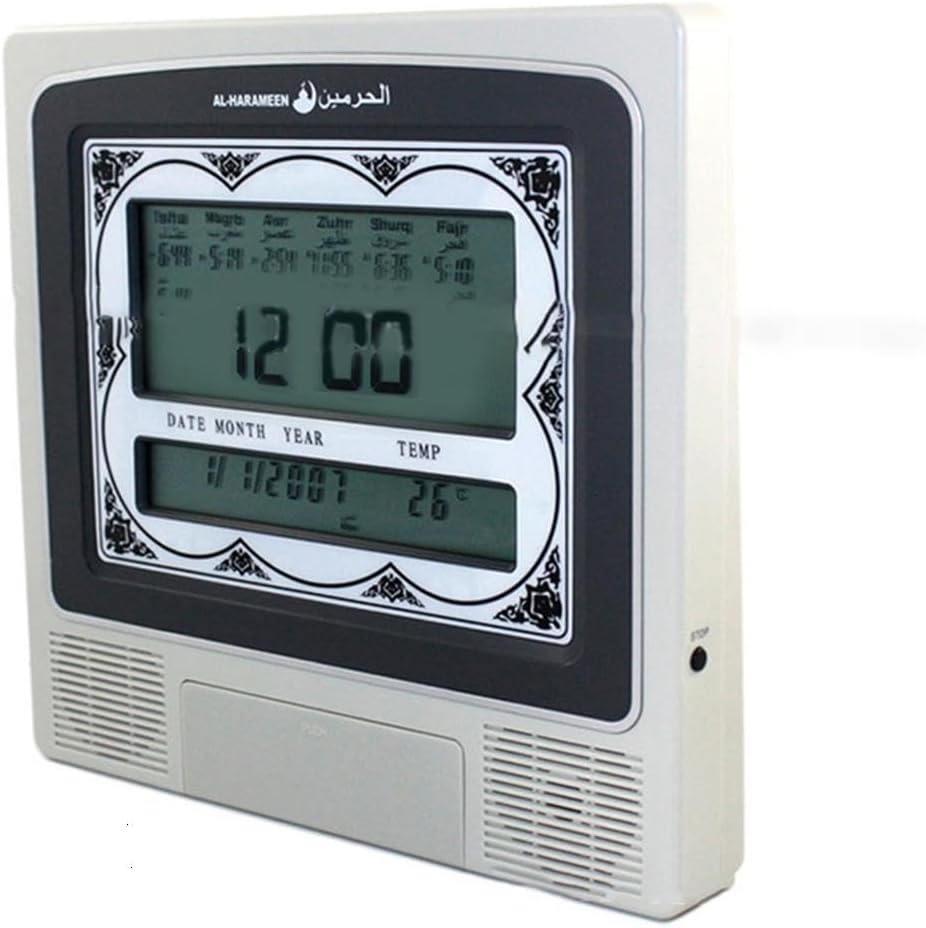 Digital Azan Clock for with Prayer Alarm Calendar Table Desk Decorative