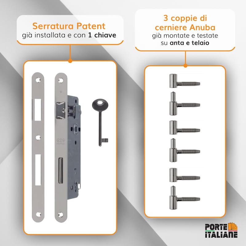 Porte interne Noce Nazionale - compreso telaio e mostrine (80x210 Sinistra)