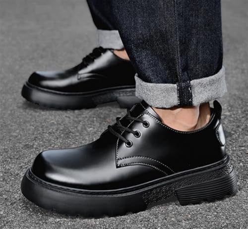 Men's Oxfords Shoes Comfortable Round Toe Business Casual Lace Up Derby Shoes Formal Platform Sneakers Leather Dress Shoes for Men4