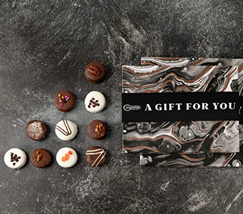 Cookies Gift Basket | Valentines Day Gift Basket | Gourmet Gluten Free Chocolate Covered Cookies For Holiday | Hostess Gifts | Corporate Gift Baskets For Delivery Prime | Handcrafted Vegan Cookies Kosher [12 Count] (Black Marble) #TOP1