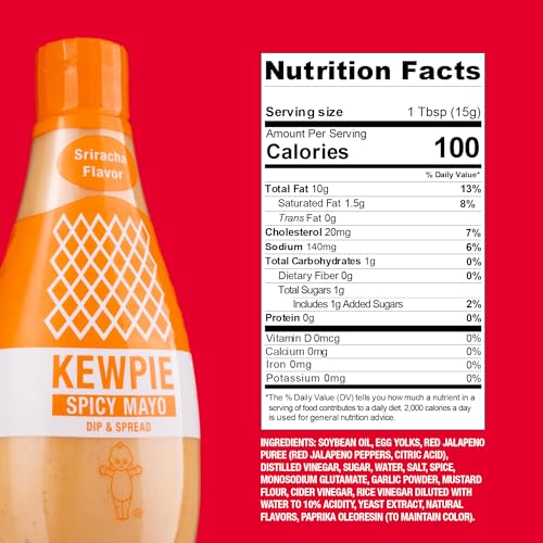 Image of Kewpie Spicy Mayonnaise, Creamy Umami Flavor, 12 fl oz | Authentic Japanese-style spicy mayonnaise, rich creamy umami flavor, great for sandwiches, sushi, salads and dips