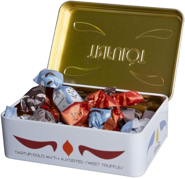Tartuflanghe - Trifulòt - Mini Sweet Truffles of Alba in Metallic Gift Box - 105 g Assorted Flavors