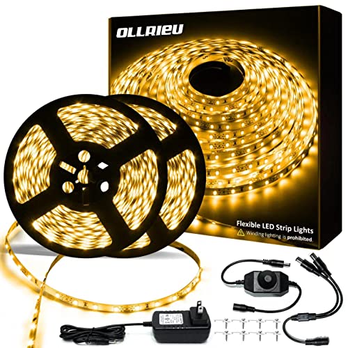 Image of LED Strip Lights 65.6ft Dimmable 3000K Warm White Strip Lighting, 12V 20M 1200 LEDs 2835 Flexible Ribbon led Light for Bedroom, Kitchen, Home Decoration.