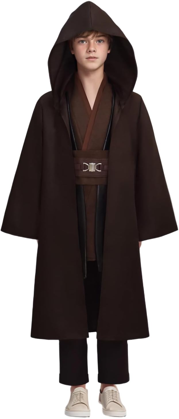 Deluxe Hooded Robe Anakin Costume for Children Knight Tunic Costume Jedi Outfits Halloween Cosplay Uniform