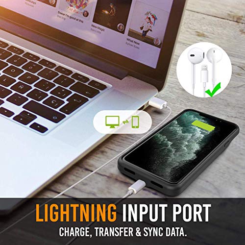 Alpatroix Iphone Xr Battery Case, Ultra Slim Portable Protective Extended Charger Cover With Wireless Charging Compatible With Iphone Xr (6.1 Inch) - (Black) #TOP5