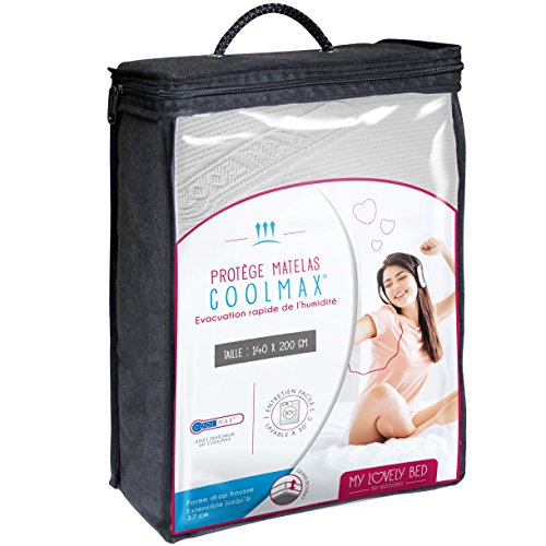 My Lovely Bed - Protector de Colchón | Cubre Colchón 140x190/200 cm - Tejido Coolmaxu00ae - Silencioso, Transpirable y Absorbente - Termorregulador - Rápida evacuación de la Humedad