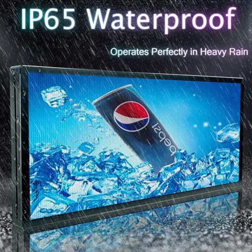 Image of P6 Programmable Led Sign Custom Scrolling Outdoor Digital Signs For Businesses Display Screen Electronic Message Board Stock Ticker Advertising Pixel Led Panel Marquee 40 inchX17 inch