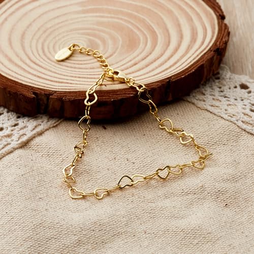 Philip Jones Gold Plated Heart Link Bracelet - Image 4