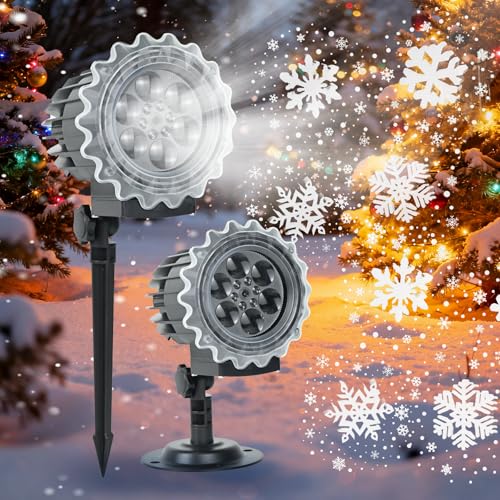 HERMORRYSS Projetor luzes de Natal, LED projetor flocos de neve candeeiro de projeção de Natal, impermeável IP44 exterior e interior, decoração para festas, festivos, Natal (floco de neve)