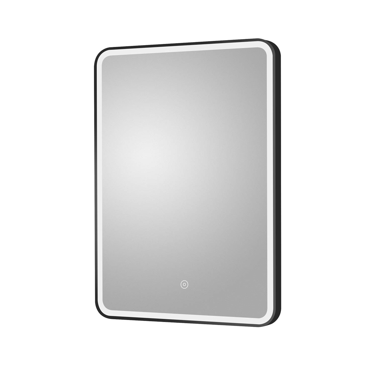nuie Black Framed LED Mirror 700 x 500mm - Touch Sensor - Demister Pad - IP44 Rated