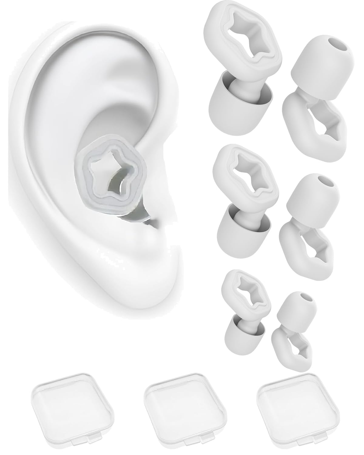 See full amazon price history chart for 3 Pairs Ear Plugs, Noise Earbuds, Ear Plugs for Noise Reduction – Super Soft, Reusable Hearing Protection in Flexible Silicone for Noise Reduction & Flights (White, Medium) 3 Pairs Ear Plugs, Noise Earbuds, Ear Plugs for Noise Reduction – Super Soft, Reusable Hearing Protection in Flexible Silicone for Noise Reduction & Flights (White, Medium) (B0D9KJYTNB) Amazon Price History, Amazon Price Tracker