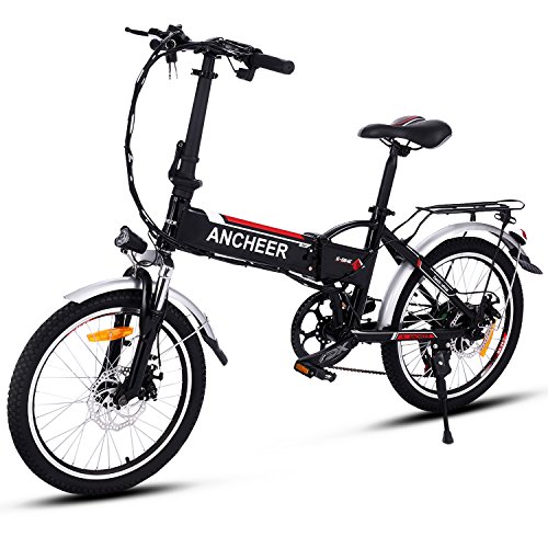 Ancheer VTTélectrique pliable E-Bike vélo électrique 250W Mountain Bike grande capacité Pedelec avec batterie et chargeur lithium 36V Noir (14 pouces / 20 pouces / 26 pouces) (20)