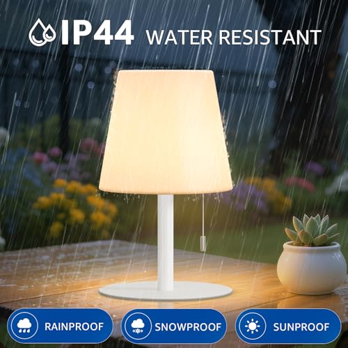 Image of uuffoo Shower Lamp Rechargeable Cordless Light Waterproof for Bathroom Spa | Portable Battery Operated Table Lamp RGB Mood Lighting LED Night Light for Patio kitchen Camping (2PCS White)
