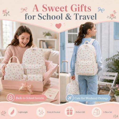 Image of Girls Backpack for Kids Elementary Bookbag Girly School bag Children Laptop Bag