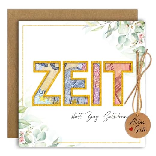 Luckeey Zeit Statt Zeug Gutschein, Gutschein zum Selber Ausfüllen, Das Schönste Geschenk Geldgeschenke Verpackung mit Umschlägen, Gutscheinidee, Geschenkidee - Gutschein für Gemeinsame Zeit