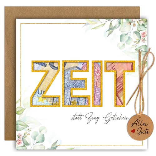 Luckeey Zeit Statt Zeug Gutschein, Gutschein zum Selber Ausfüllen, Das Schönste Geschenk Geldgeschenke Verpackung mit Umschlägen, Gutscheinidee, Geschenkidee - Gutschein für Gemeinsame Zeit