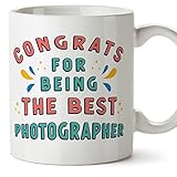  MUGFFINS Tazas para FOTÓGRAFA - En Inglés - Congrats for being the best - 11 oz / 330 ml - Regalo original y divertido