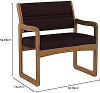 Vista 66 de Wooden Mallet Valley Bariatric Guest, Silla base de trineo, roble mediano