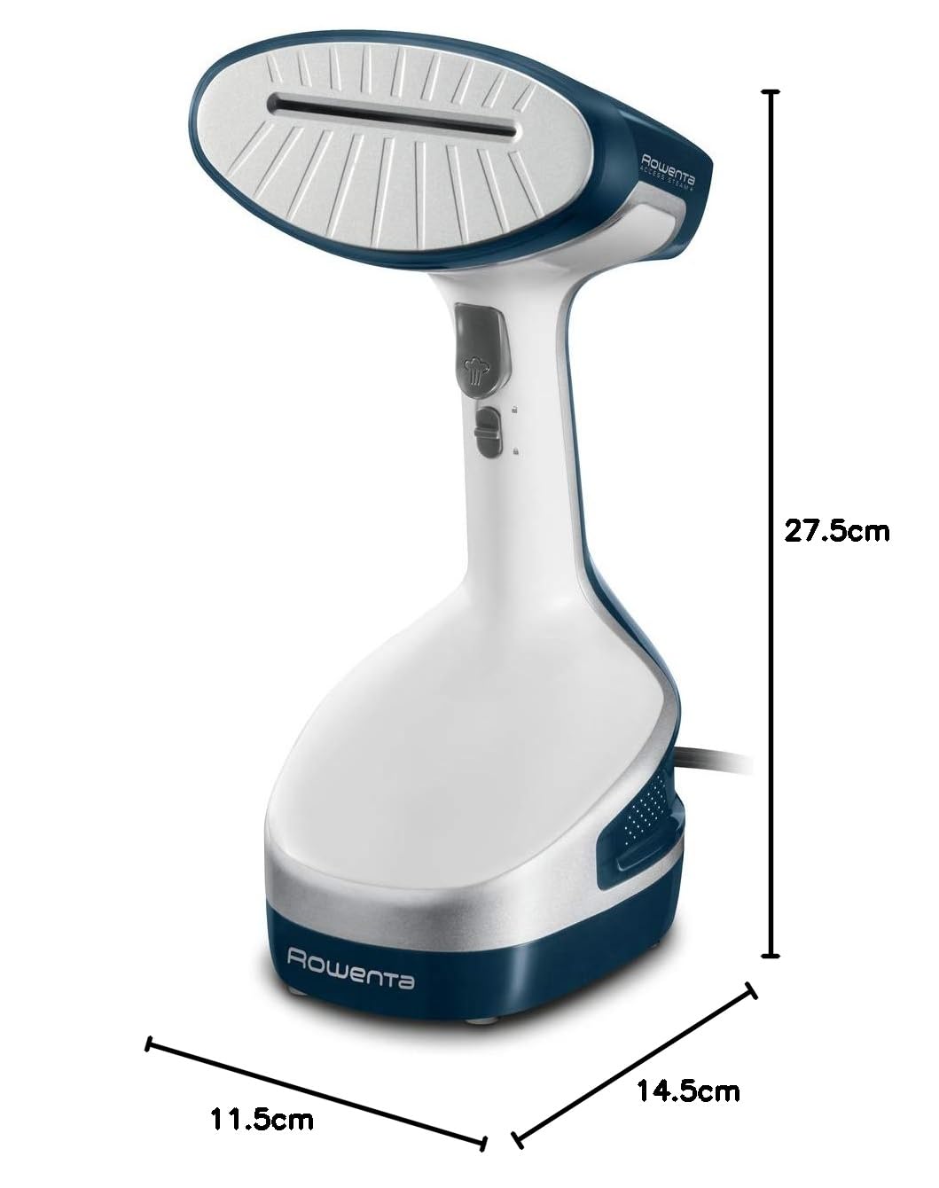Rowenta Dr8100 Access Steam+ Stiratore Verticale, 1600 W Pronto in 40 Sec, Piastra Riscaldata, Rinfresca e Igienizza, Uccide Il 99,9% Dei Batteri, Rimuove Gli Odori, 3 Accessori, Plastica, Blu