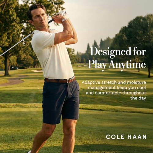 Image of Cole Haan Zero Grand Men's Shorts - Modern Flat-Front Design with 4-Way Stretch, Stain-Resistant Twill & Adaptive Waistband