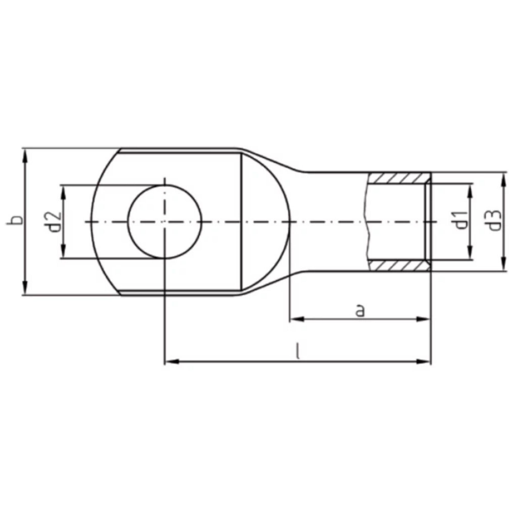 Kalitec DR35-8 - Terminales de cable prensados (10 unidades, 35 mm², M8, según DIN 46235, fabricado en Alemania)