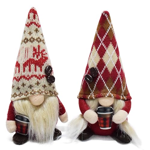 Attiigny Christmas Decoration Gnome, Handmade Red Winter Xmas Tiered Tray