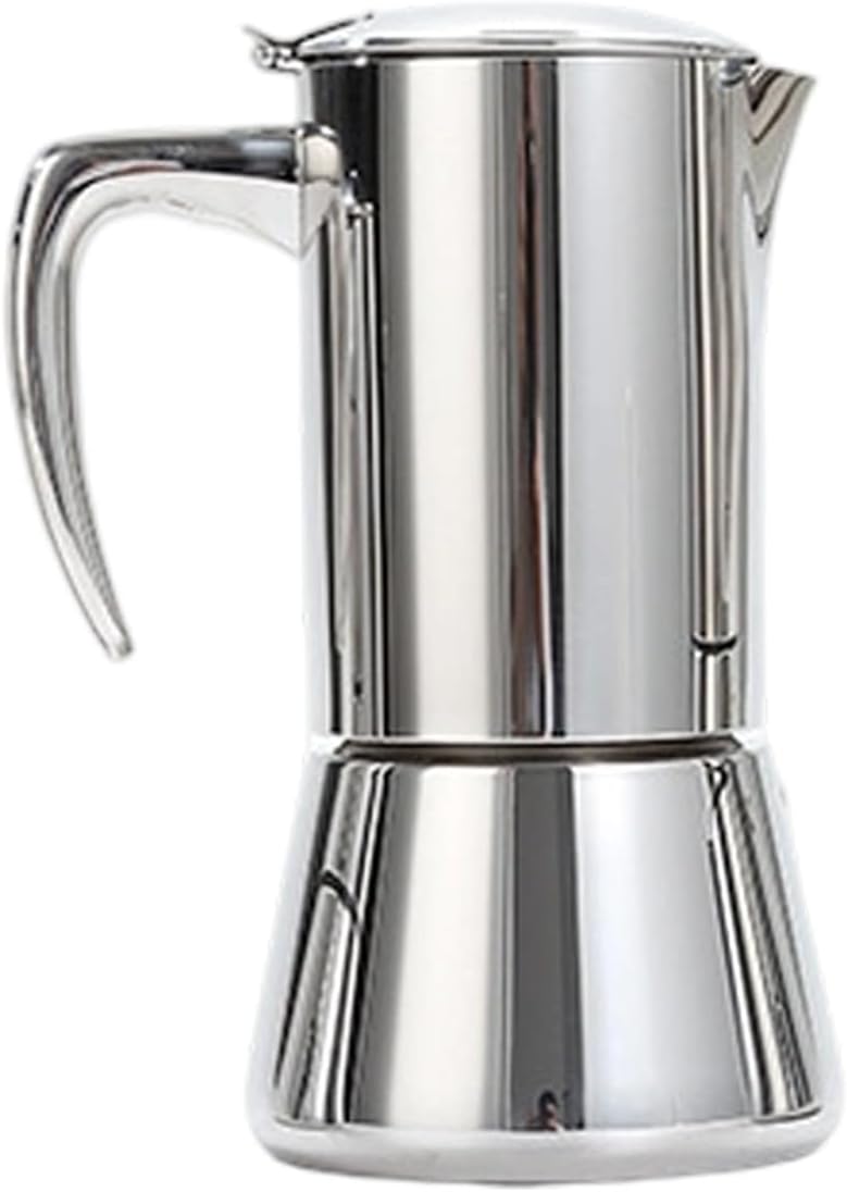 Espresso Maker Stovetop Coffee Stainless Steels Brewer with Handle & Knob Pots Portable Espresso Coffee Tool