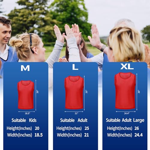 Image of 12 /24 /48Pcs Soccer Pinnies Youth, Scrimmage Team Practice Vests | Mesh Printed and Unprinted Numbers Team Pennies for Basketball Soccer Football Bibs Adults Kids