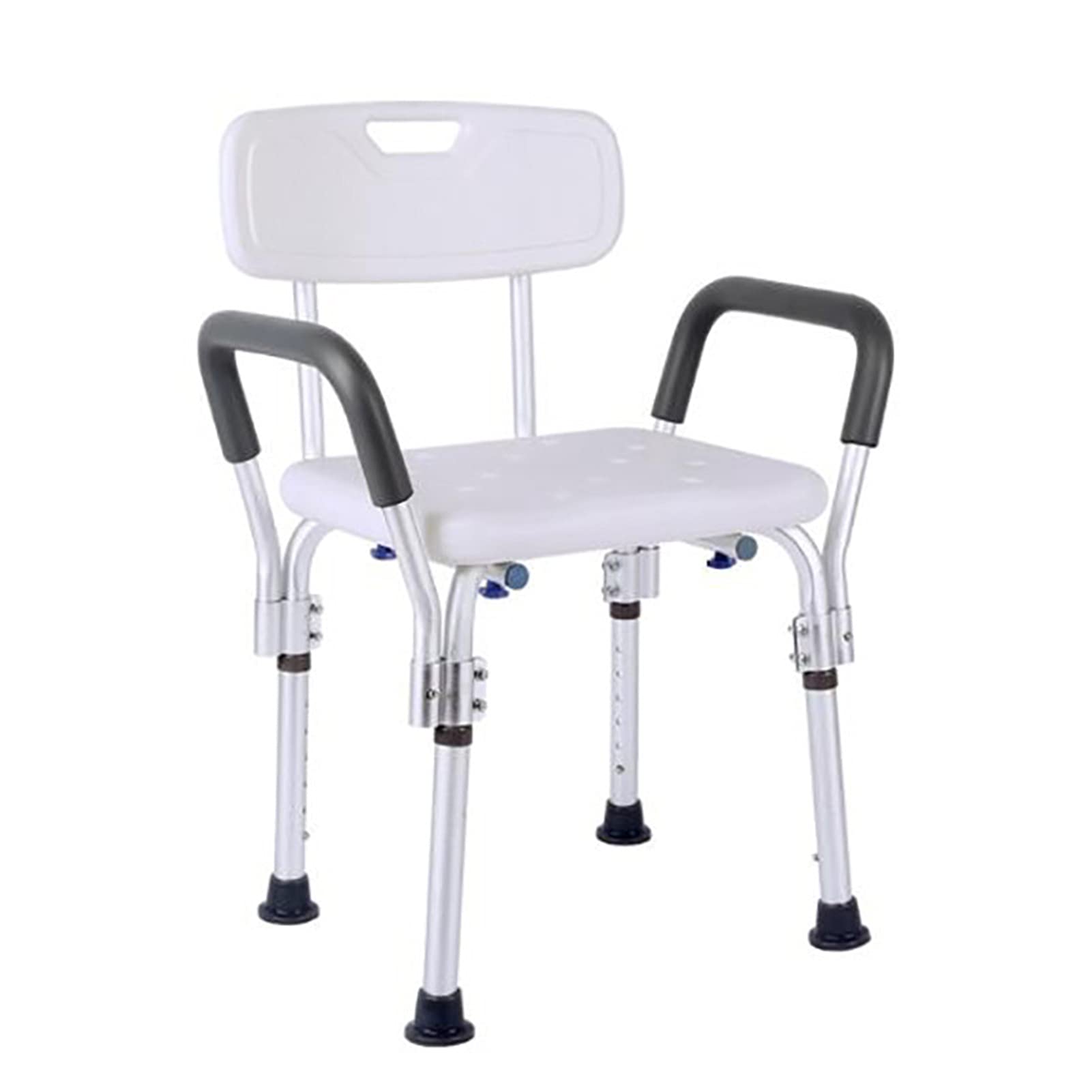 Chaise de douche réglable PMR avec dossier et tabouret antidérapant