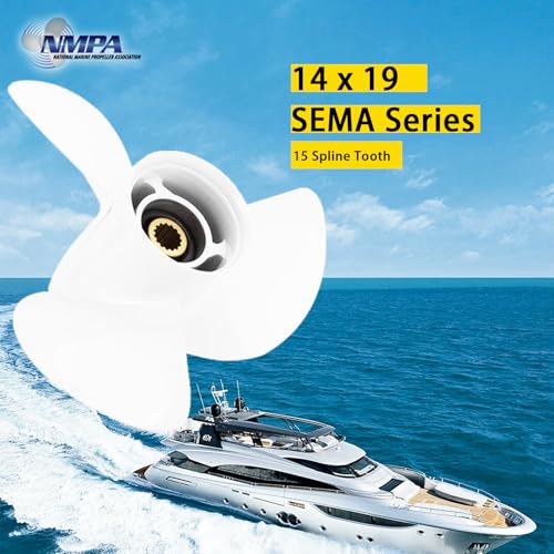 Image of VIF Aluminum Boat Propeller with Yamaha 60HP 70HP 75HP 80HP 85HP 90HP 115HP 130HP Outboard Engines,15 Tooth, Rh