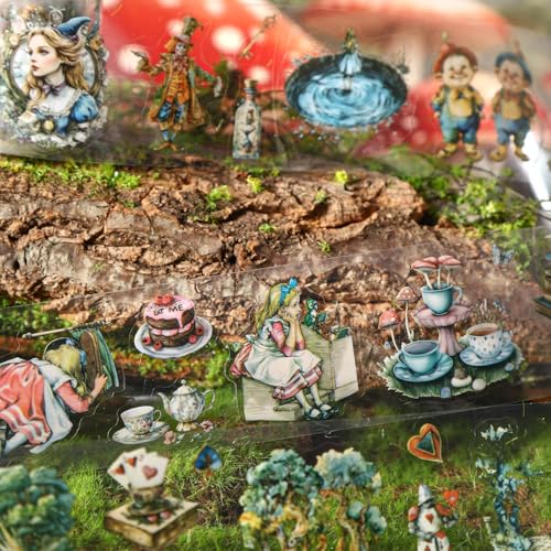 Image of 6 Rolls PET Tape Stickers for Journaling,Alice Fairy Washi Tape Stickers for Scrapbooking Supplies,Junk Journal,Phone Case,Photo Frame,Calendar,Cups(Spring)