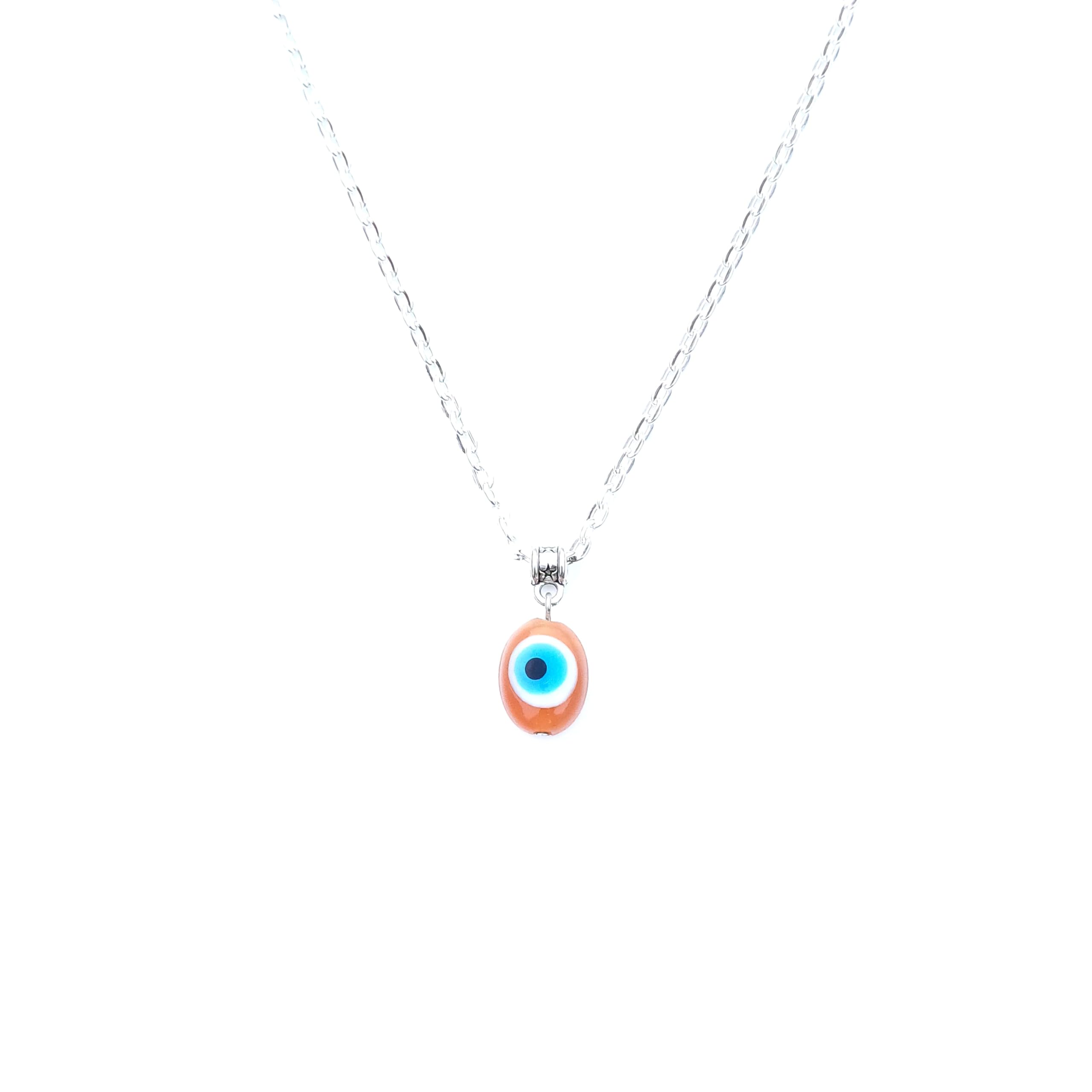 Shilpmart Evil Eye Chain Necklace Blue Turkish Glass Pendant Necklace For Women Men Girls Pendant Handmade Jewelry Protection Spiritual (Peach) (B0CR4JZZ3W) Amazon Price History, Amazon Price Tracker