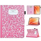 BYCeKe Cute Case for All-New Amazon Kindle Fire HD 10 & 10 Plus Tablet (13th/11th Generation, 2023/2021 Release) 10.1",Vegan Leather Slim Folding Stand Cover with Pocket Auto Wake/Sleep,Pink Notebook