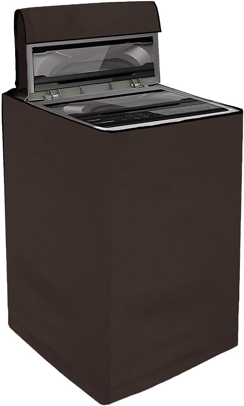 Yellow Weaves Waterproof & Dust-Proof Top Loading Fully Automatic Washing Machine Cover (Dimensions- 59x59x86 cm, Brown)