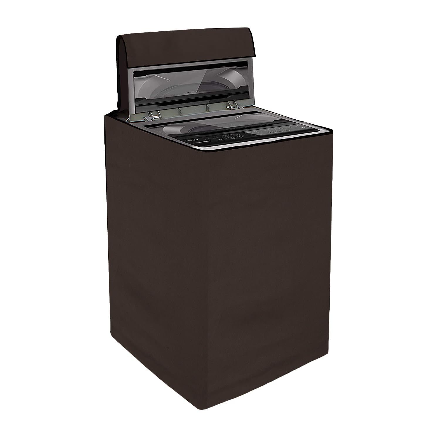 Yellow Weaves Waterproof & Dust-Proof Top Loading Fully Automatic Washing Machine Cover (Dimensions- 59x59x86 cm, Brown)