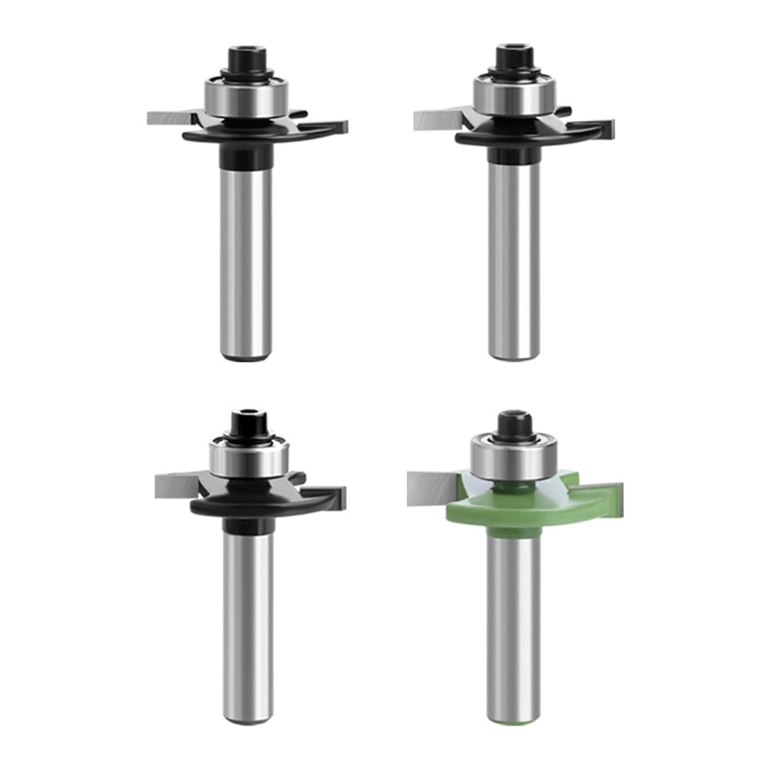 Frees voor bovenfrees, schijfgroeffrees, frees voor bovenfrees, 8 mm schacht, 4 stuks, 2 mm, 3 mm, 4 mm, 5 mm, met kogellagers, gereedschap voor houtbewerking, vlakfrees voor het snijden van hout