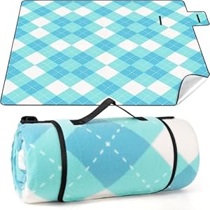 CIRULLI Picknickdecke 200x200 Argyle Blau
