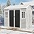 Outdoor Resin Storage Shed 8x6x7 FT Sheds Kit with Floor Included 2 Windows Double Lockable Door,Waterproof Outside Plastic Sheds for Backyard Garden Patio Lawn Tools
