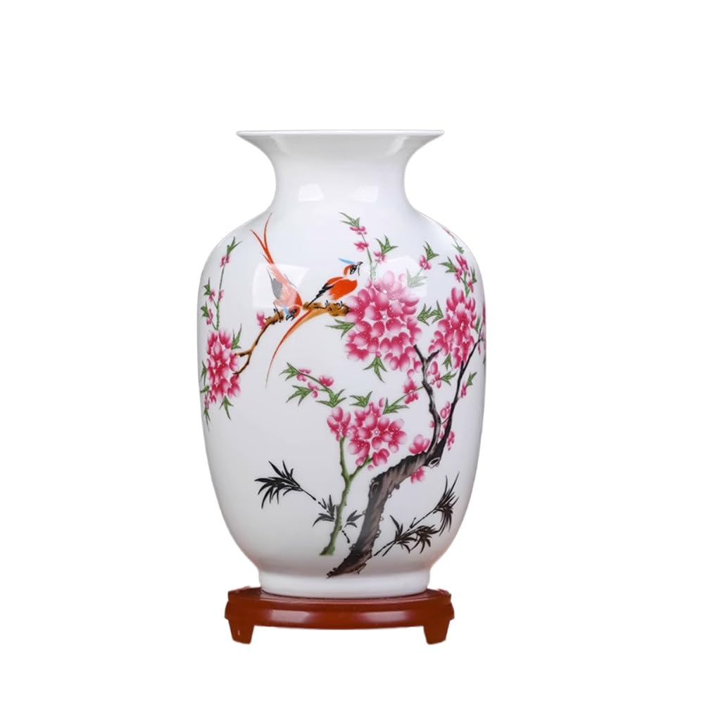 Rohcghc One Color Chinese Porcelain Vases, Ceramic Vase,Flower,Chinese,Art Decorative, 22Cm Jingdezhen Arrangement Home Decoration And Ornaments