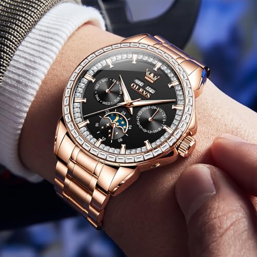 Image of OLEVS Automatic Watches for Men 43MM Skeleton Large Dial 3Hand Self Winding Watch Stainless Steel Dress Luxury Mechanical Waterproof Luminous Wirst Watch Gift