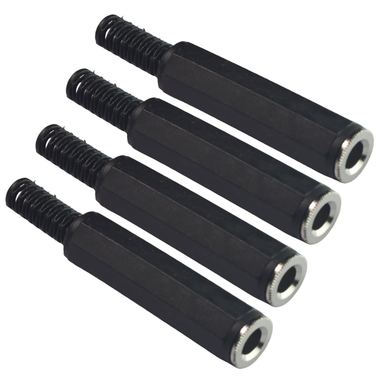 6.35mm Stereo Female Soldering Connector, 1/4 Inch 3-Pole TRS Jack Socket, DIY Audio Cable Repair, Plastic Grip, Pack of 4-image-20