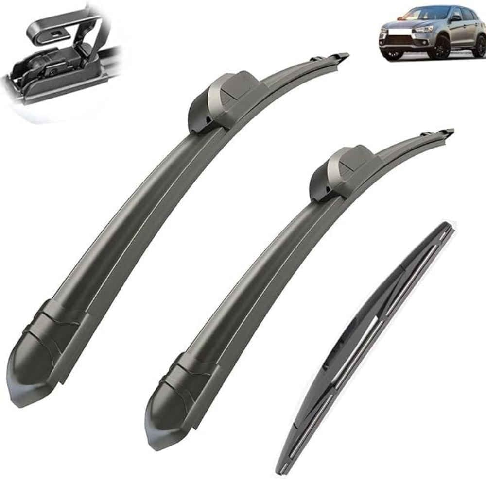 XYUASDGB Premium Exact Fit Windscreen Wiper Blades for Mitsubishi ASX Outlander Sport RVR MK3 2010-2018 2019 Durable Natural Rubber Easy Fit for a Quiet and Streak Free Wipe