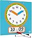 Scribbledo Writable Dry Erase Learning Clock for Kids Write & Wipe Demonstration Clock for Kids Learning to Tell Time Classrooms and Homeschool Supplies